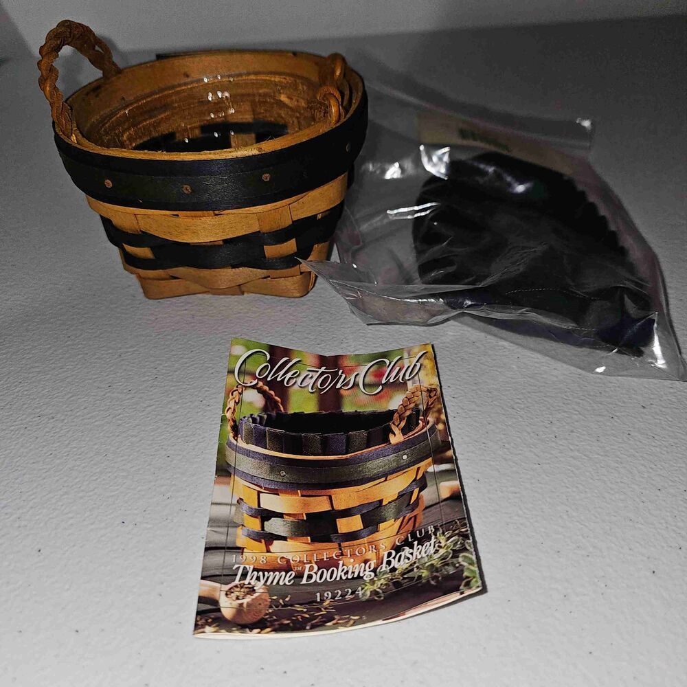 Longaberger‎ 1998 Collectors Club Thyme Booking Basket Wooden Woven USA Made